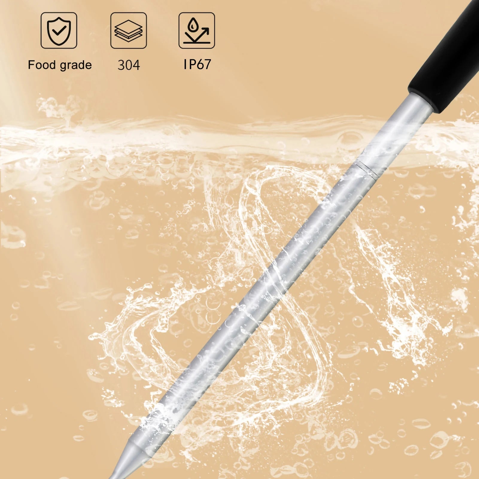 Elevate Your Grilling Game with the Wireless Bluetooth BBQ Probe Thermometer - Perfect Precision for Meat and Food Temperature Monitoring!